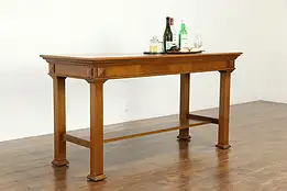 Oak Antique Console, Kitchen Island or Wine & Cheese Table #34108