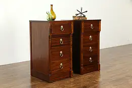 Pair of Regency Design Vintage Mahogany Nightstands or End Tables #34134