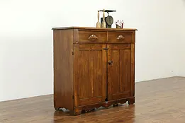 Victorian Antique Butternut Kitchen Pantry Cabinet, Jelly Cupboard #34138