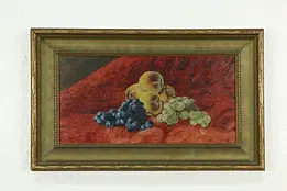 Victorian Antique Original Oil Painting Still Life with Fruit 26" #34333