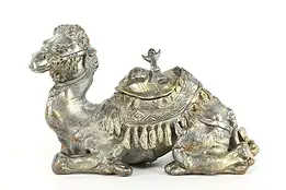 Seated Camel Antique Gold Plated Sculpture Writing Inkwell #38871