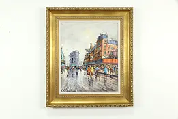 Paris Street Scene Arc de Triomphe Original Oil Painting DeVito 29" #33648