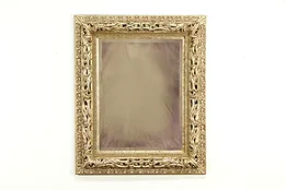Beveled Mirror Vertical or Horizontal Baroque Carved Silver Gilt Frame  #34397