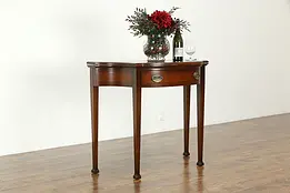 Hepplewhite Vintage Hall Console Opens to Game Table, Kittinger #34498