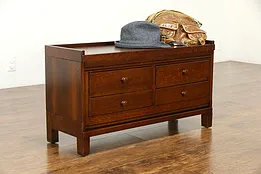 Oak Craftsman Antique Desktop File, Jewelry or Collector Cabinet or Bench #34671