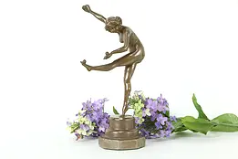 Juggler Statue Vintage Coppery Bronze Acrobat Sculpture, After Colinet #34367