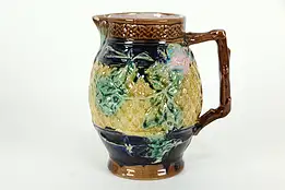 Victorian Antique Majolica Hand Painted Pitcher  #35266