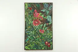 Garden of Flowers Original Oil Painting Konigsberg 1983 63" #33642