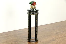 Chinese Antique Pedestal or Plant Stand Cloisonne Inlaid Enamel Top #35134