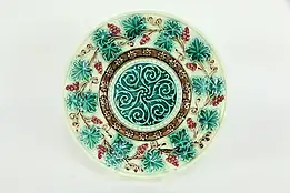 Victorian Antique Majolica Grape Vine Plate, 7 5/8" Round #35536