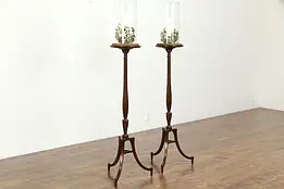 Pair of Georgian Style Vintage Mahogany Plant or Sculpture Pedestals #35430