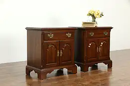 Traditional Pair of Cherry Vintage Night Stands or End Tables, Knob Creek #35457