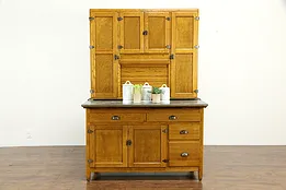 Hoosier Antique Oak Cabinet Farmhouse Kitchen Pantry Cupboard, Napanee #35500