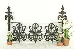 Victorian Antique Architectural Salvage Cast Iron Balcony Railing #35746