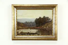 Grazing by the Loch, Original Oil Painting, Signed Robert Allen, 25.5" #35753