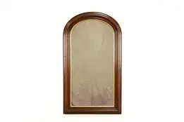 Victorian Antique1860 Carved Walnut Arch Top Hall Mirror #35793