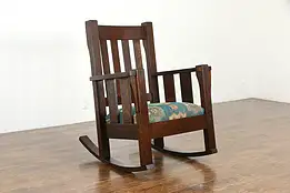 Arts & Crafts Mission Oak Antique Rocker Craftsman Rocking Chair #35140