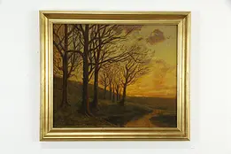 Autumn Scene with Trees, Original Oil Painting, Charles W. Duvall 28 1/2" #35167