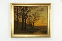 Autumn Scene with Trees, Original Oil Painting, Charles W. Duvall 28 1/2" #35167