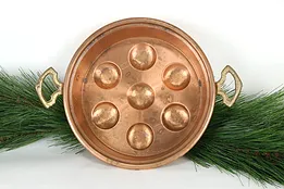 Copper & Brass Vintage Farmhouse Egg or Muffin Pan #36220