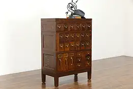 Oak Antique 27 Drawer Office or Collector File Cabinet, Globe Wernicke #36279