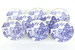 Set of 8 Coalport Blue Willow 8 1/4" Plates, Varied Color #36331