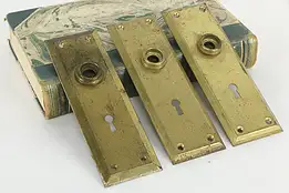 Set of 3 Antique Brass Plated Door Plates #36364