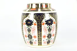 Old Imari Covered Large Tea Jar, English Royal Crown Derby #36548