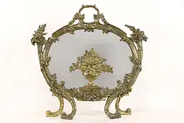 Brass Vintage Baroque Design Fireplace Hearth Fire Screen #36090