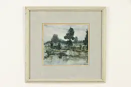 Landscape Original Watercolor Painting, Kenmore 1965 18 1/2" #36240