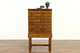 Oak Antique 32 Drawer Collector, Crafts, or Parts File, Warren Chicago #36948