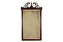 Traditional Cherry Vintage Vintage Beveled Mirror, Chippendale by Drexel #36977