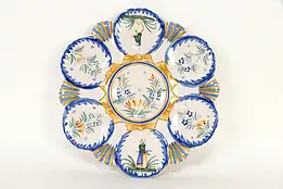 Quimper Vintage Hand Painted Oyster Plate #37018