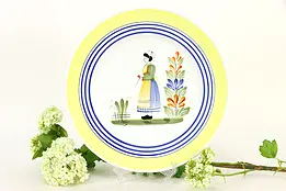 Henriot Quimper Signed Plate, Hand Painted Brittany, France #37159