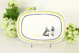 Henriot Quimper Signed Rectangular Bowl, Hand Painted Brittany, France #37163