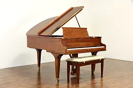 Chickering Antique 67" Rebuilt Mahogany Grand Piano & Bench #37317