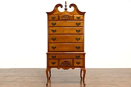 Georgian Design Vintage Maple Tall Chest on Chest or Highboy Dresser #36684