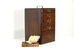 Desktop Antique Dovetailed Oak 5 Drawer File, Collector, Jewelry Cabinet #37088