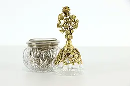 Gold Plated Filigree & Glass Vintage Perfume Bottle #37517