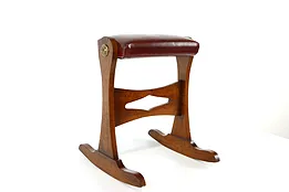 Rocking Gout Vintage Footstool, Mahogany & Leather, Erickson's #37534