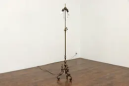Renaissance Design Bronze Antique Floor Lamp, Adjustable Height #36835