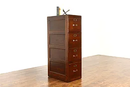 Oak Antique 4 Drawer Office or Library File Cabinet, Globe Wernicke #37644