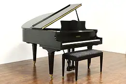 Chickering 1972 Vintage 5' Satin Ebony Grand Piano & Bench #38002