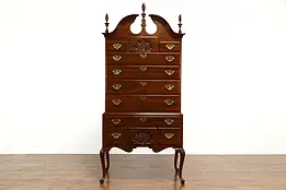 Georgian Style Vintage Cherry High Boy, Tall Chest on Chest, Ethan Allen #37816