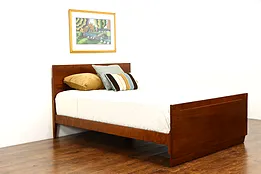 Full or Double Vintage Midcentury Modern Quarter Sawn Mahogany Bed, Rway #38086
