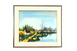 Original Oil Painting of Lakeside Cottage, Mourier, 30" #38039