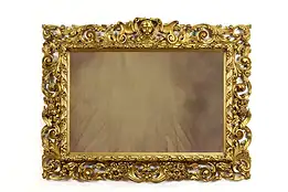 Italian Baroque Vintage Gold Mirror with Angels and Flowers, 51" #38550