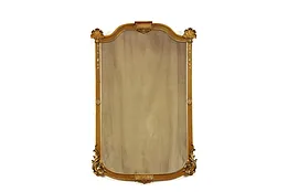 Gold Classical Ornate Antique Wall Mirror, Shell Motifs, Krumbholz, 33" #38618