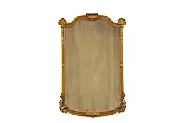 Gold Classical Ornate Antique Wall Mirror, Shell Motifs, Krumbholz, 33" #38618