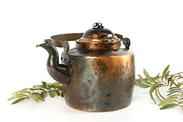 English Solid Copper Farmhouse Antique Teapot or Kettle, ANS #37188